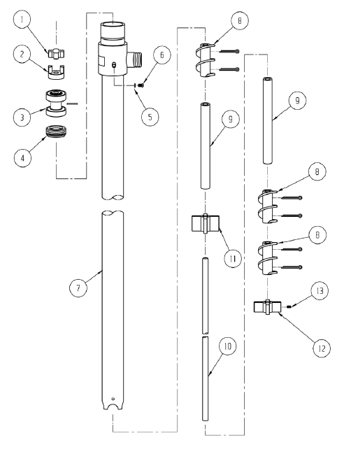 Схема шнекового бочкового насоса BTS-40